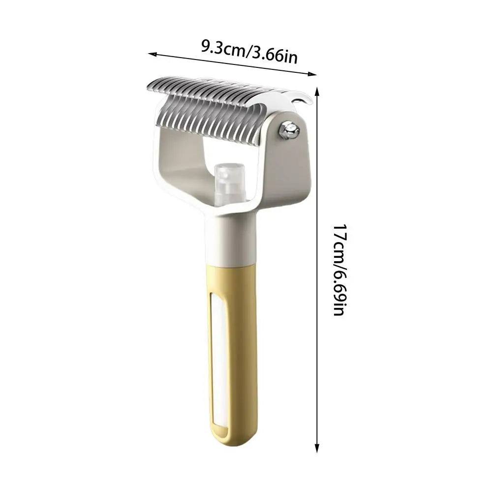 Pet Deshedding Brush – Dog & Cat Grooming with Mist Spray Pet Deshedding Brush Zpaxo Yellow