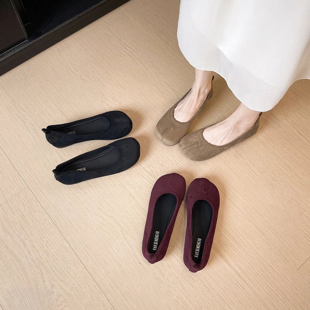 Flat Shoes for Women Shallow Mouth Ballet shoe New Versatile Tabi Shoes Loafers Women Ladies Shoes Zpaxo