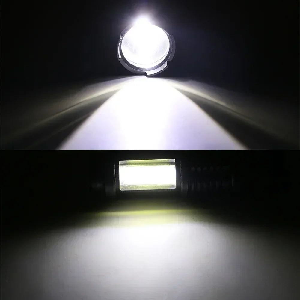 Mini COB+XPE Rechargeable LED Flashlight – Camping & Hiking