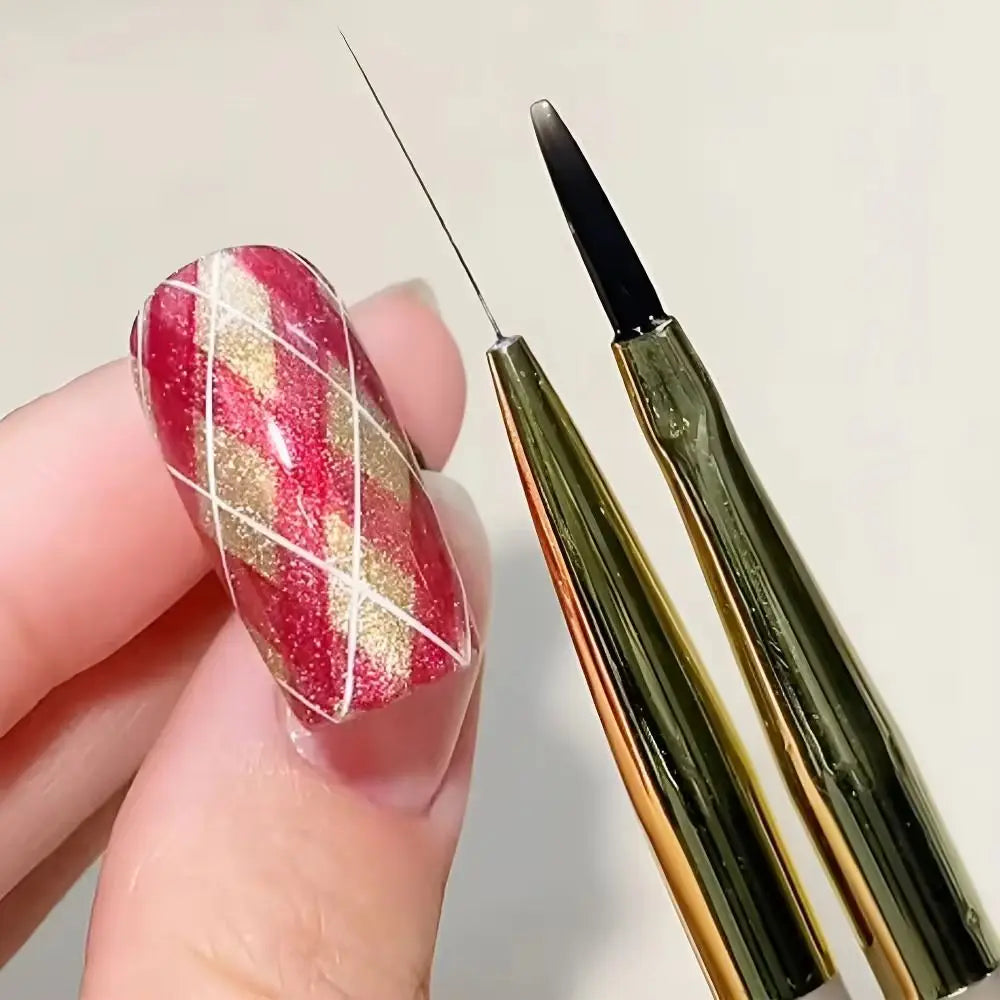 Durable French Plaid Nail Art Pen Professional Detail Liner Brushes Zpaxo