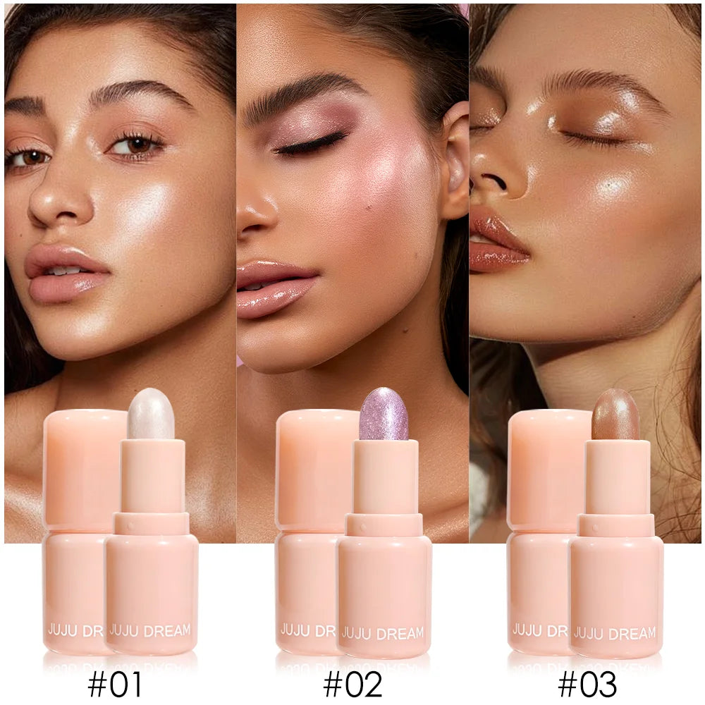Waterproof Glass Skin Highlighter Jelly Shimmer Stick Long Lasting Zpaxo