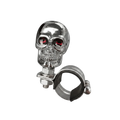 Metal Bearing Steering Wheel Booster Skull Head Design Universal Fit Zpaxo Silver
