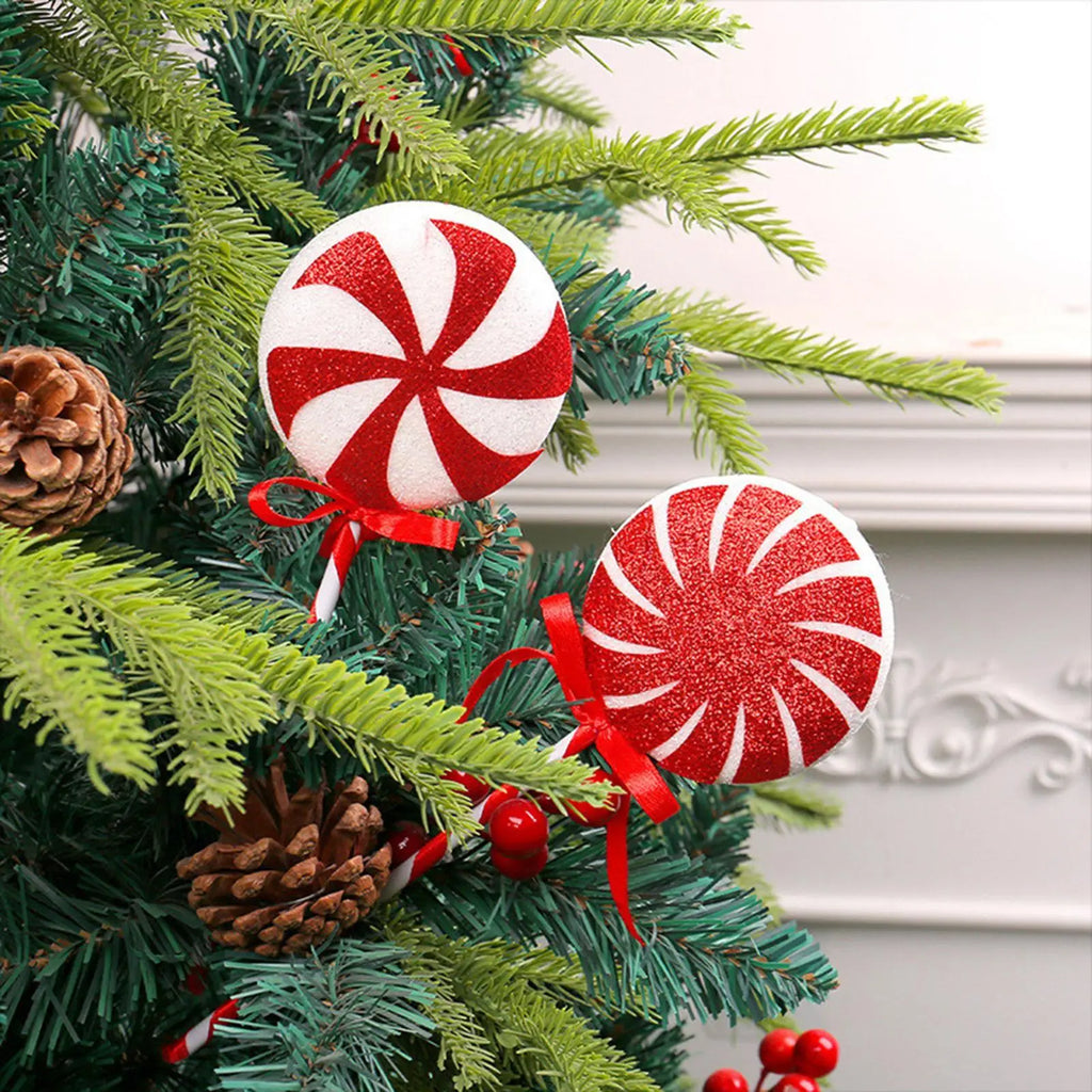 Christmas Tree Lollipop Decorations Red White Foam Candy Canes Xmas
