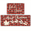 Christmas Theme Rug Machine Washable Dog Print Floor Mat Living Room