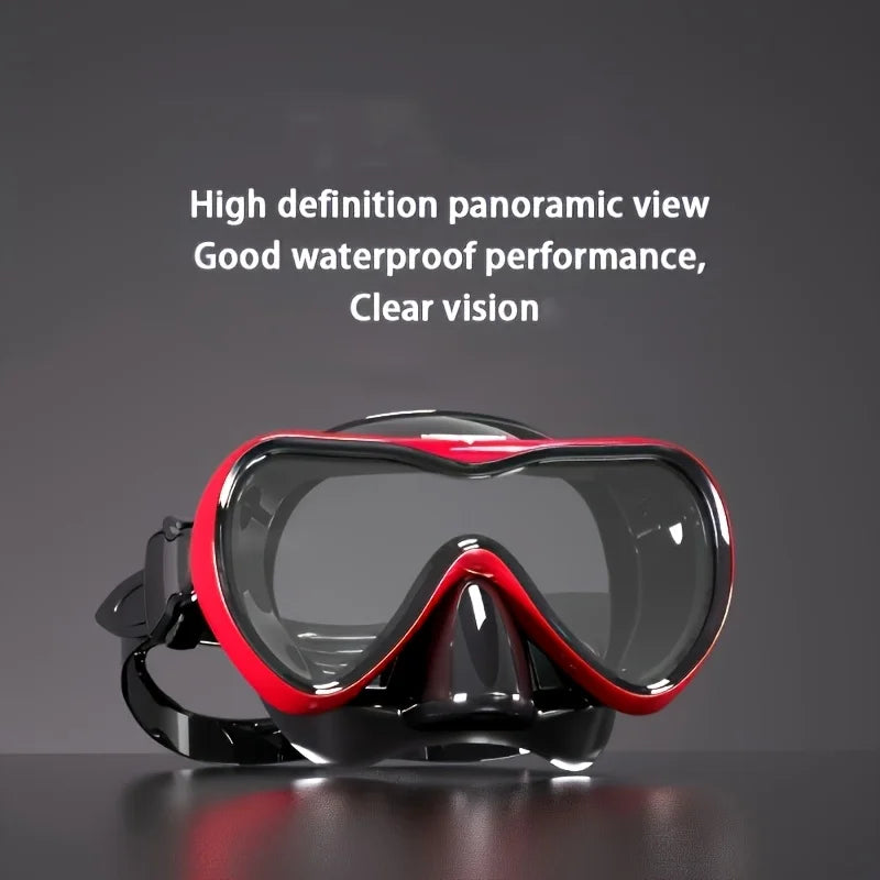Adult Snorkel Mask, HD Tempered Glass Lens, Liquid Silicone Skirt,Large Frame Waterproof for Beach Swimming Snorkeling Equipment Zpaxo