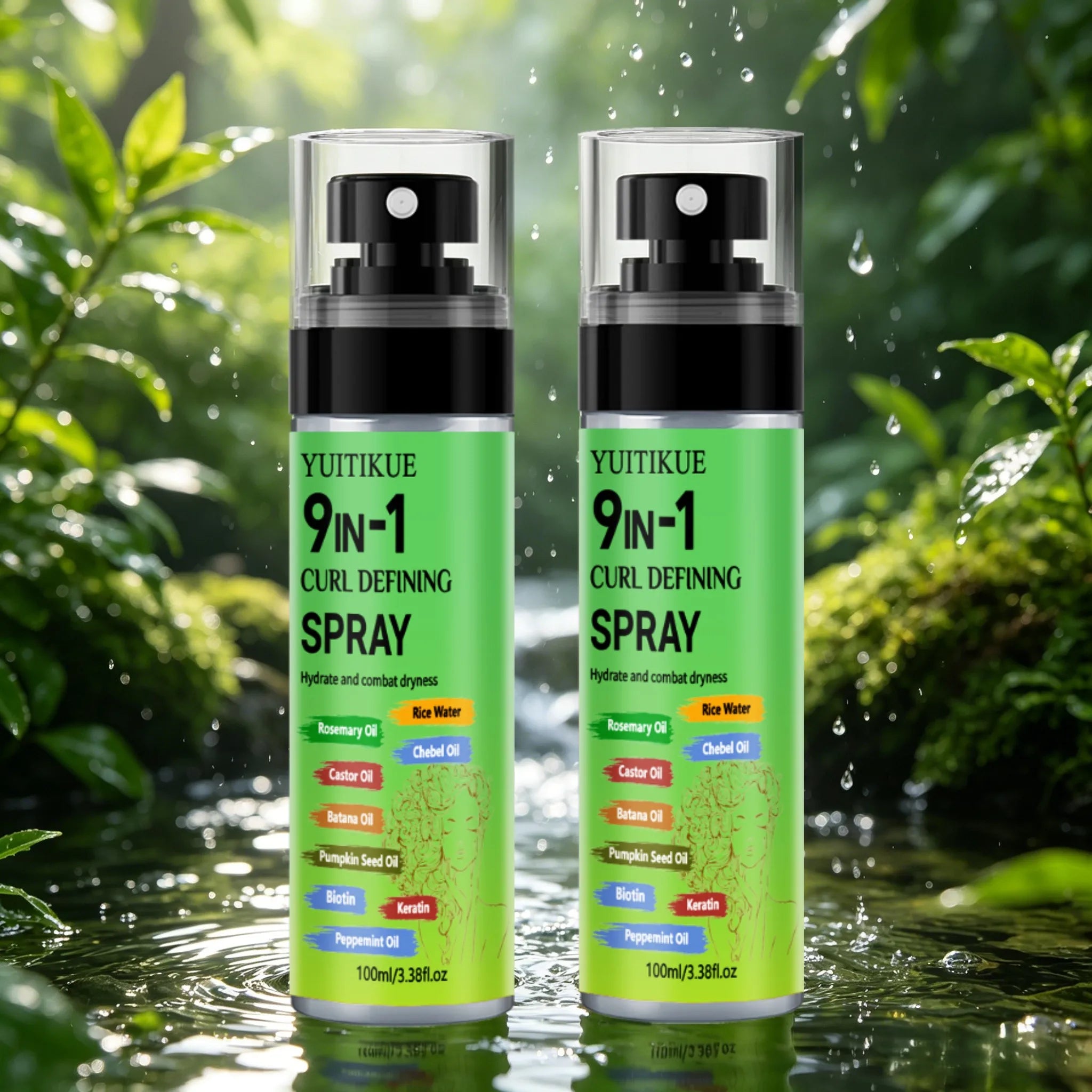Anti-Frizz Curl Enhancer Spray – Biotin & Keratin | YUITIKUE Curl Enhancer Spray Zpaxo 2pc