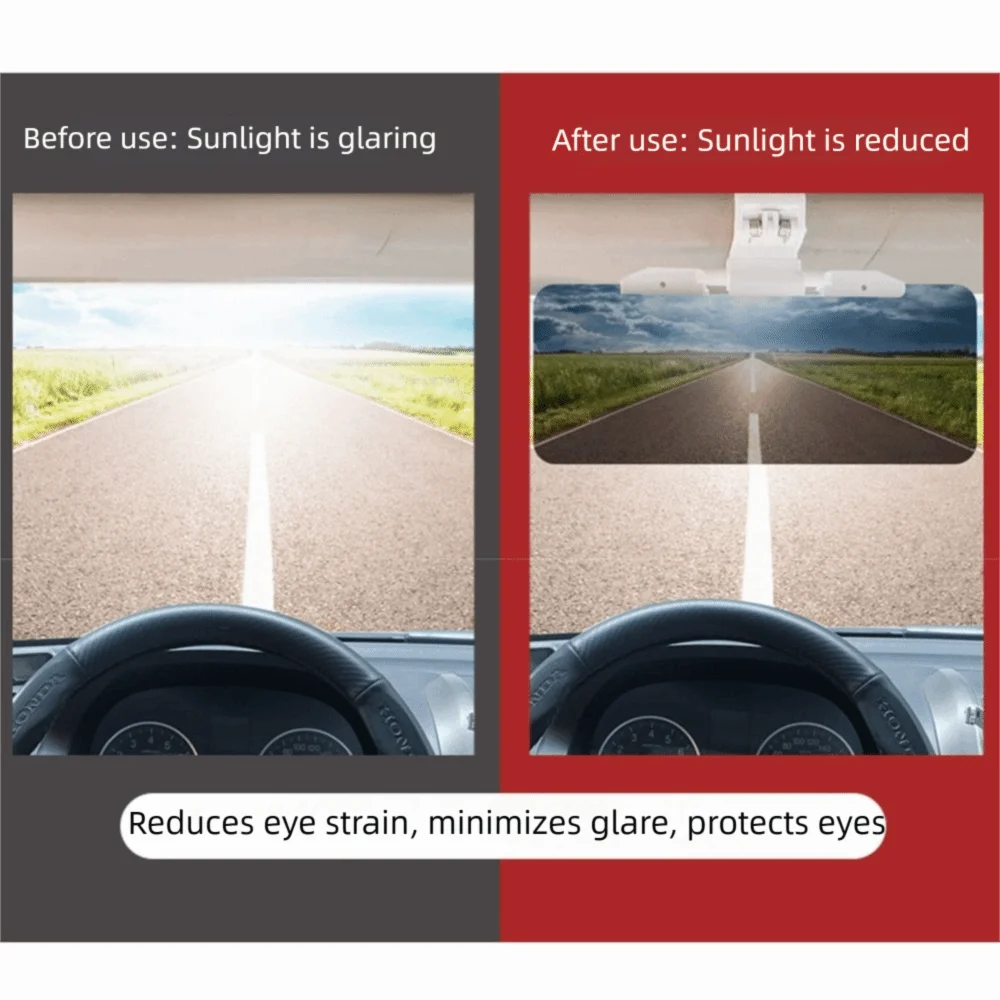 High-transparent 1 Car Sun Visor Adjustable HD View Anti Glare Zpaxo