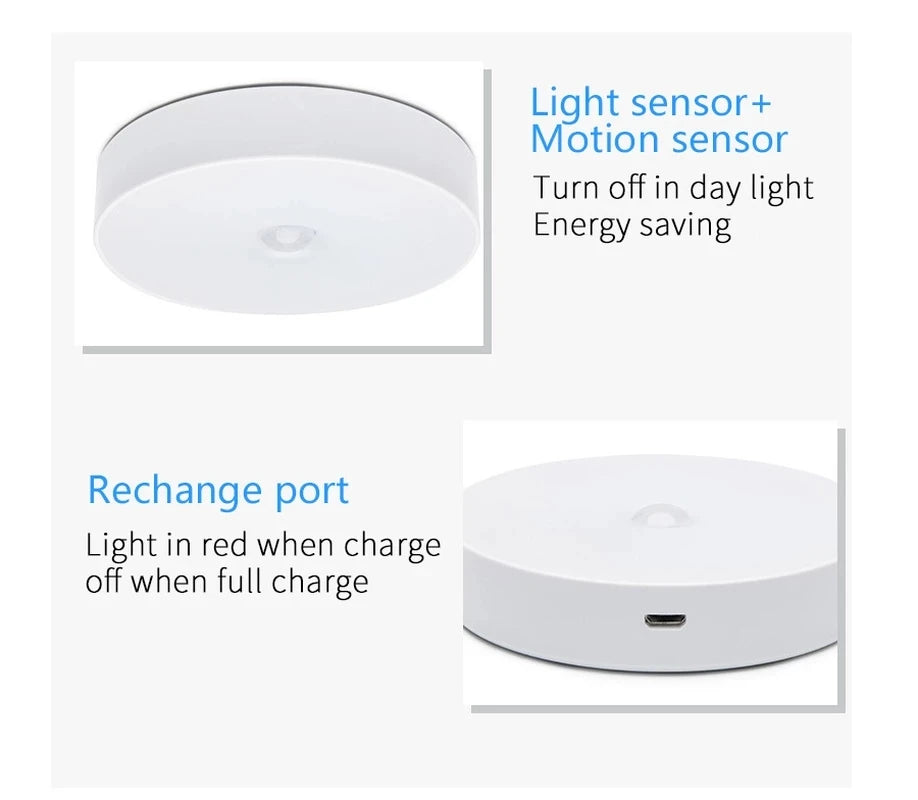 USB Rechargeable Motion Sensor LED Night Light Wireless Lamp Kitchen Zpaxo