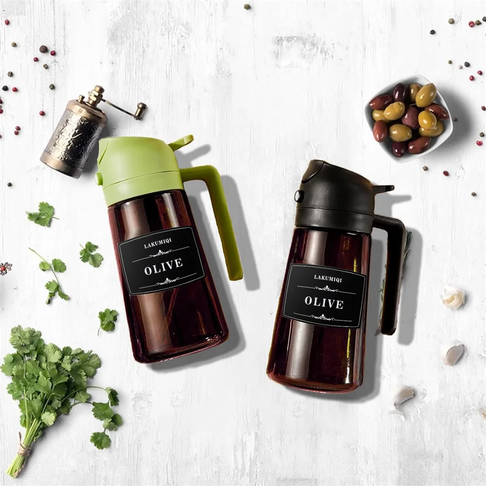 2-in-1 Glass Oil Dispenser Sprayer Leakproof Olive Bottle Cooking Air Zpaxo