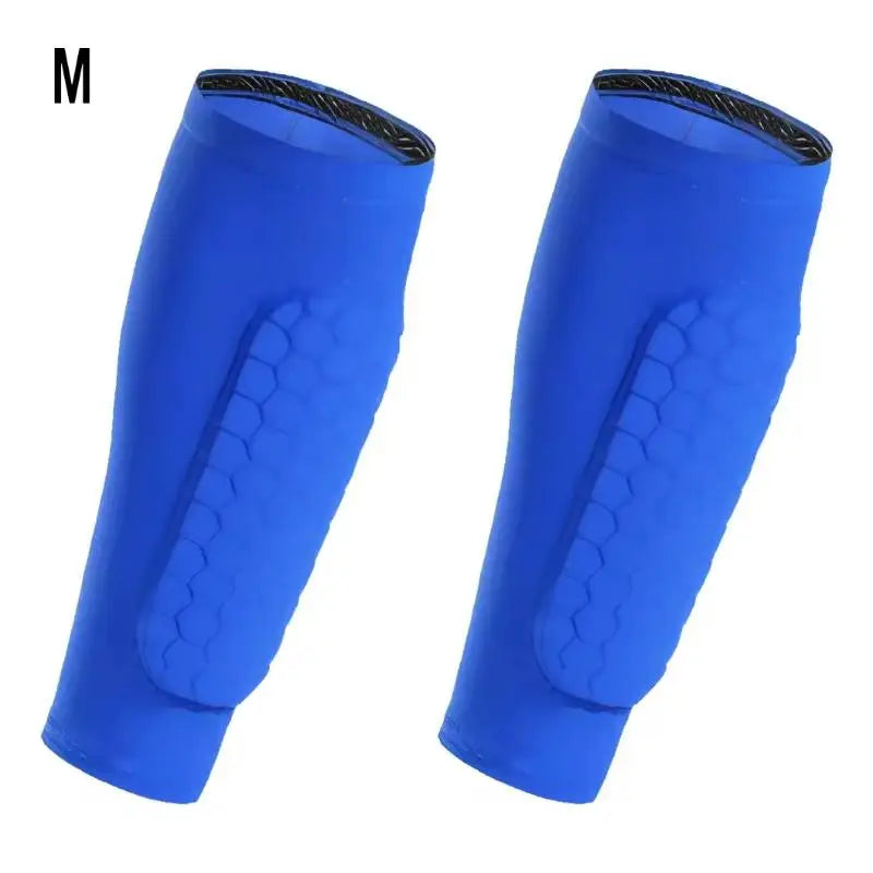 Shin Splints Soccer Sleeve Honeycomb Padding Ski Leggings Calf Zpaxo Blue M