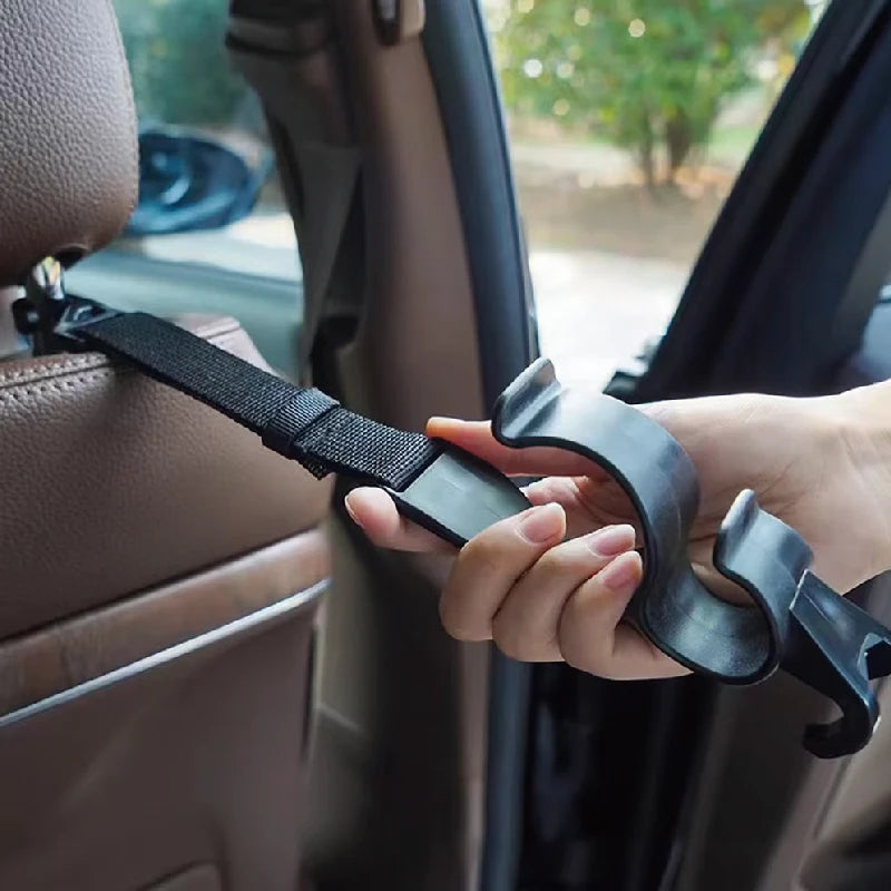 Multifunctional Car Seat Organizer Black Rear Headrest Hook Backrest