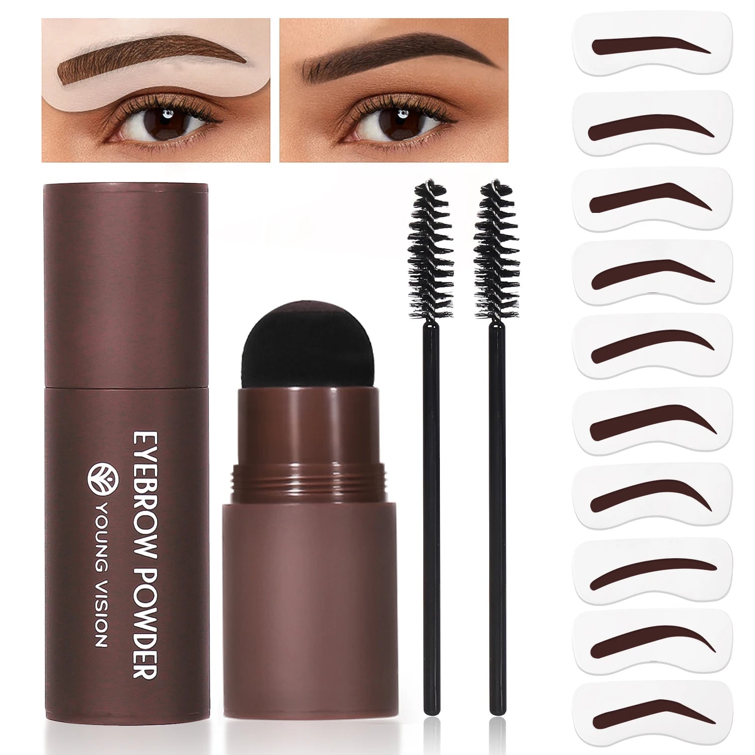 Eyebrow Stamp Waterproof Long Lasting Natural Brow Stamp Shaping Kit Shape Brow Stamp Contouring Stick Hairline Zpaxo