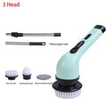 Wireless Electric Cleaning Brush Bathroom Window Kitchen Automotive Multifunctional Household Rotating Cleaning Machine Zpaxo 200588-green3