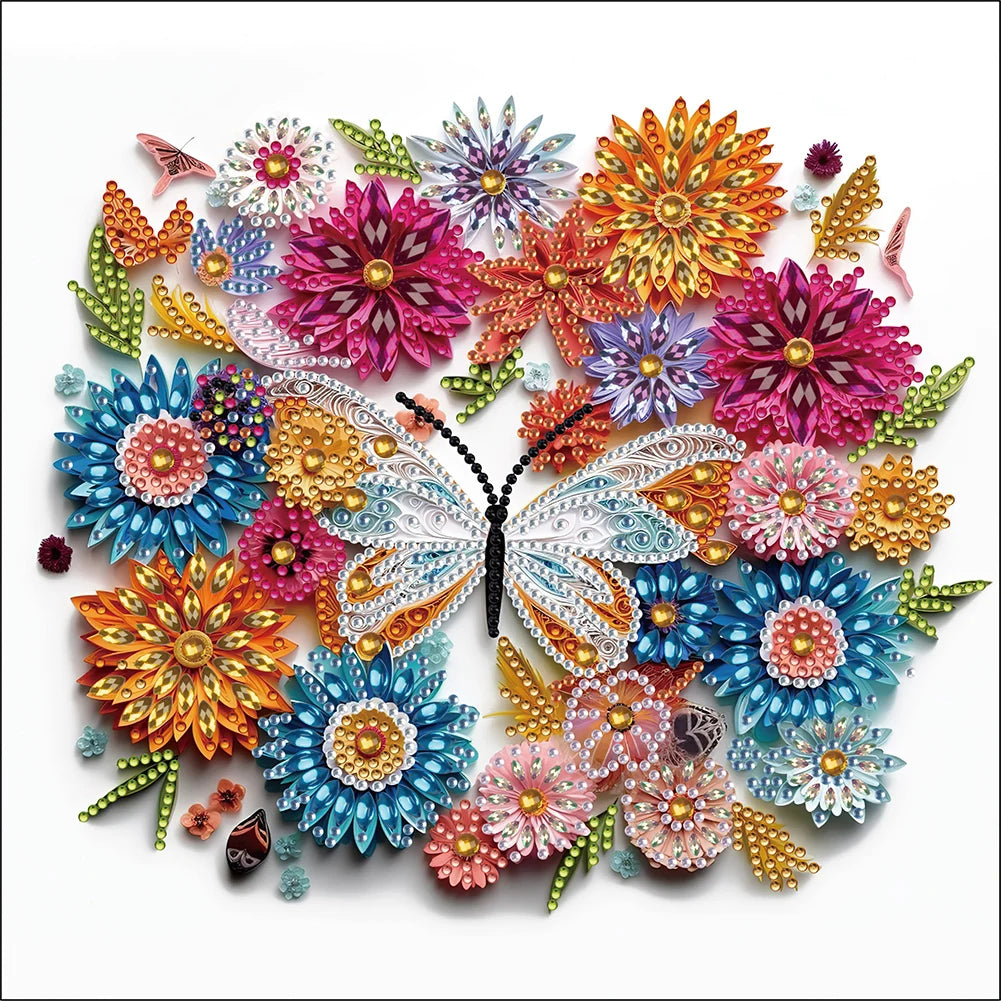 5D DIY Diamond Painting Butterfly Wreath Art Partial Special Shaped