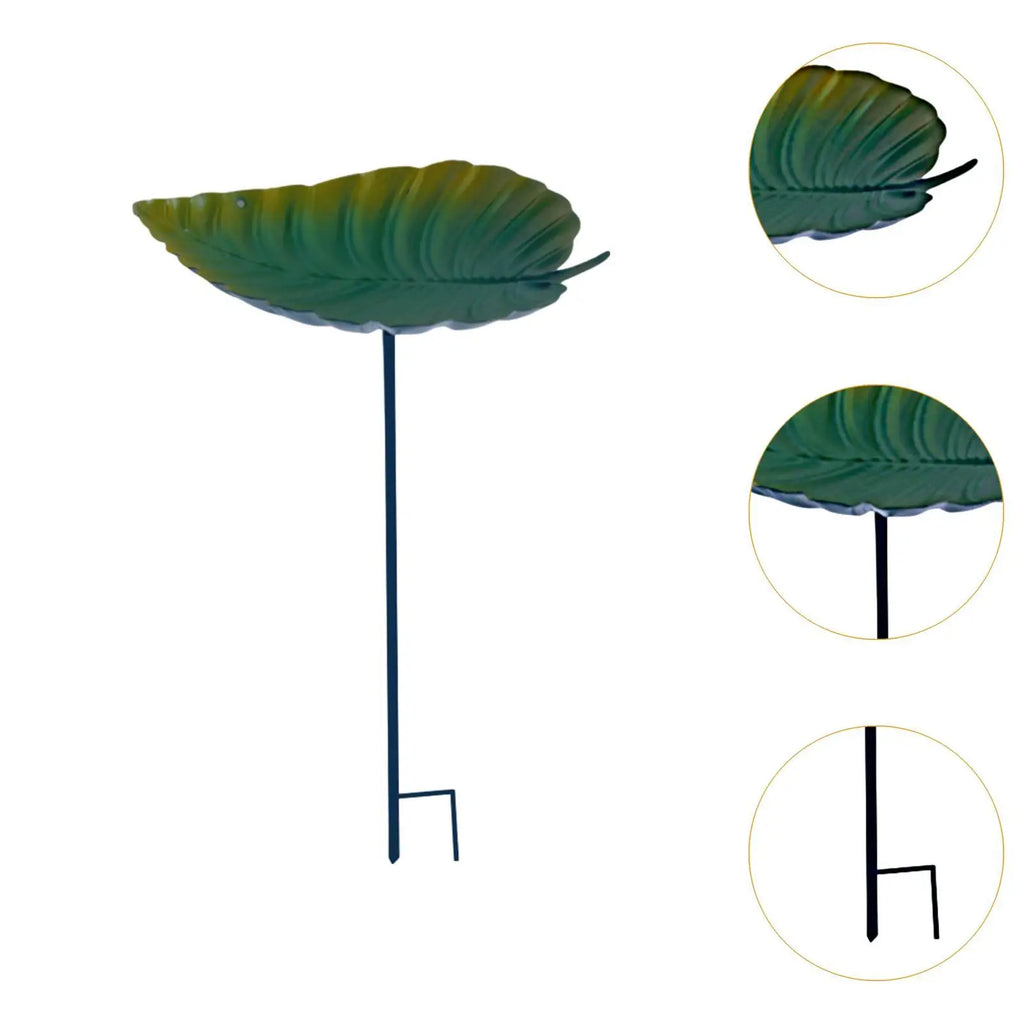 Decorative Garden Bird Feeder Iron Bird Bath Removable Stand for Outdoor Bird Drinking and Watching Zpaxo