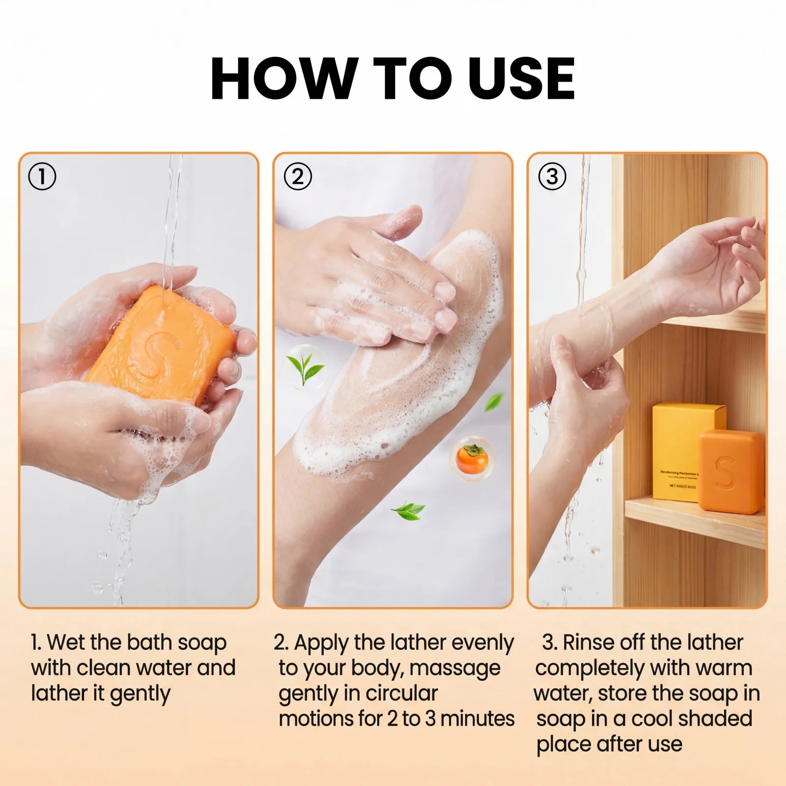 Persimmon Bath Soap – Deep Cleansing & Moisturizing Bar Moisturizing Bar Soap Zpaxo