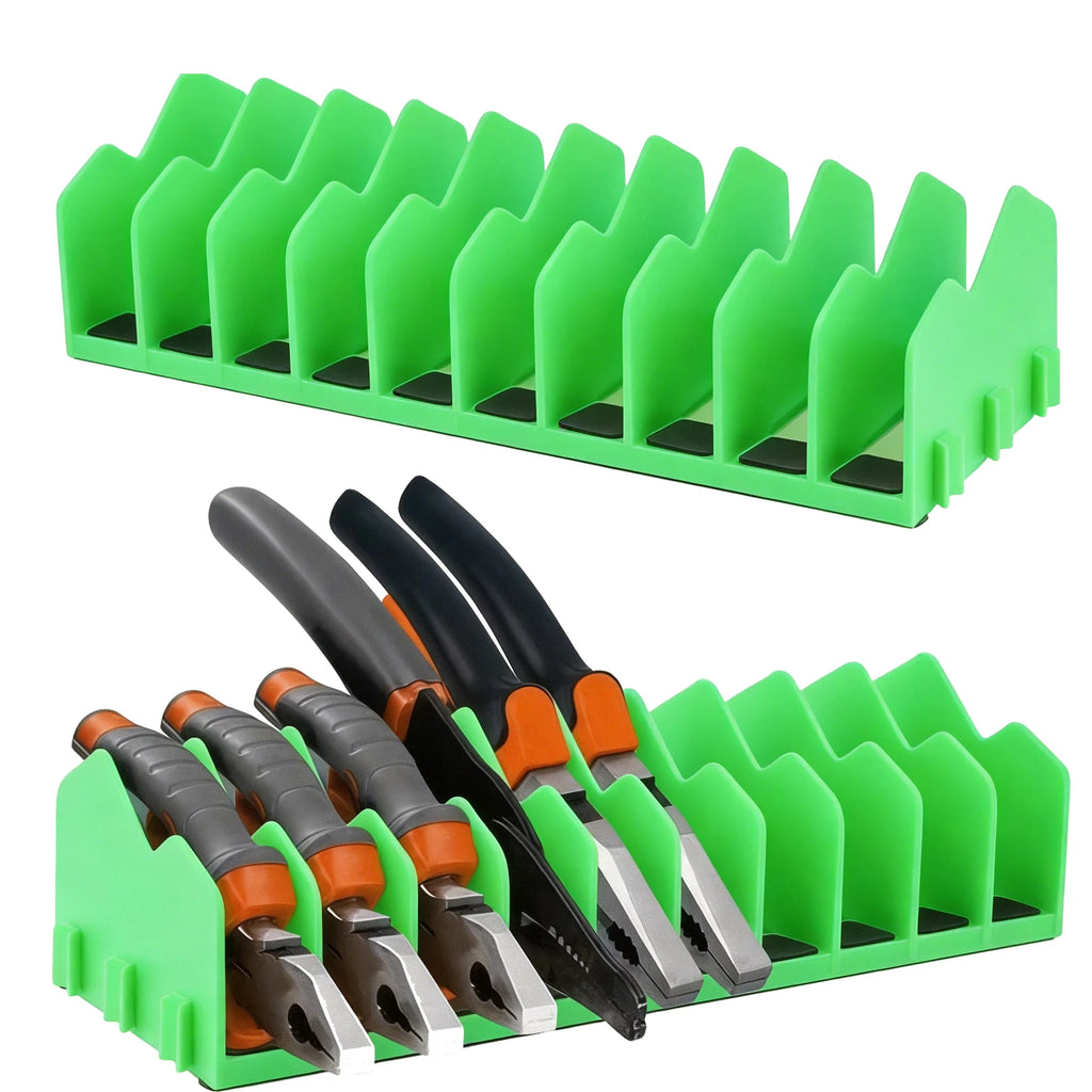 2 Plier Organizer Rack 10-Slot Tool Non-slip Rubber Base Drawer
