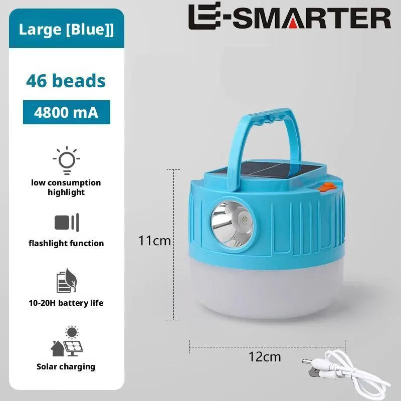 ESMARTER Solar LED Camping Lantern & 2-in-1 Flashlight ST100