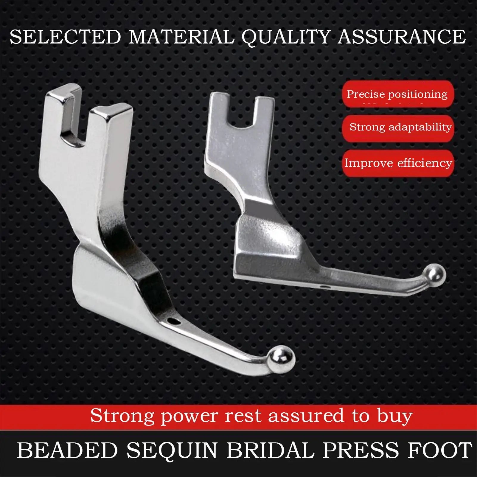 Sewing Machine Foot Attachment No-Bead-Tapping Design Anti-Curl Technology Bead Sequin Special Presser Foot for Embroidered Zpaxo