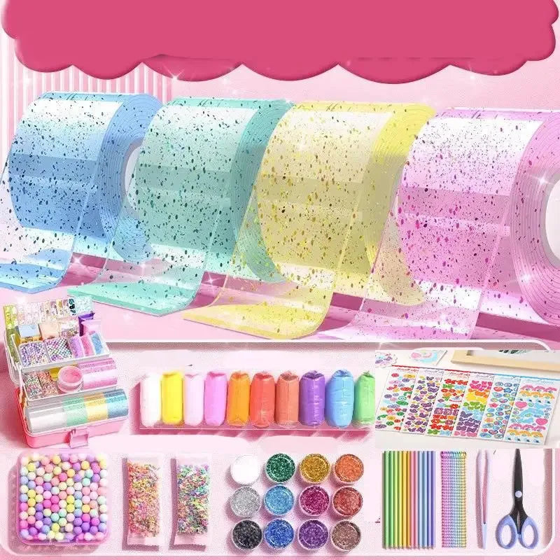 Nano Tape Squishy Toy PET Glue Blowable Bubble Non-marking