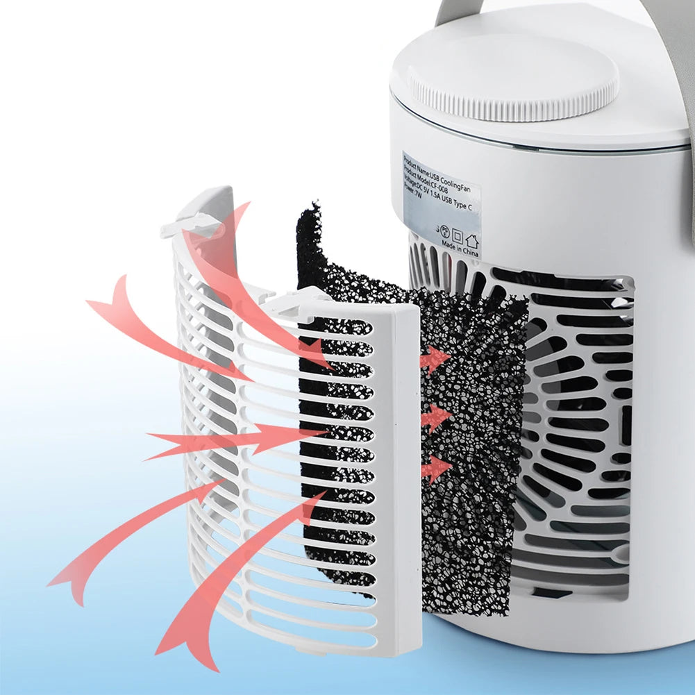 Misting Fan Portable Quite Mist Water Spray Tank Cooling USB Desk Zpaxo