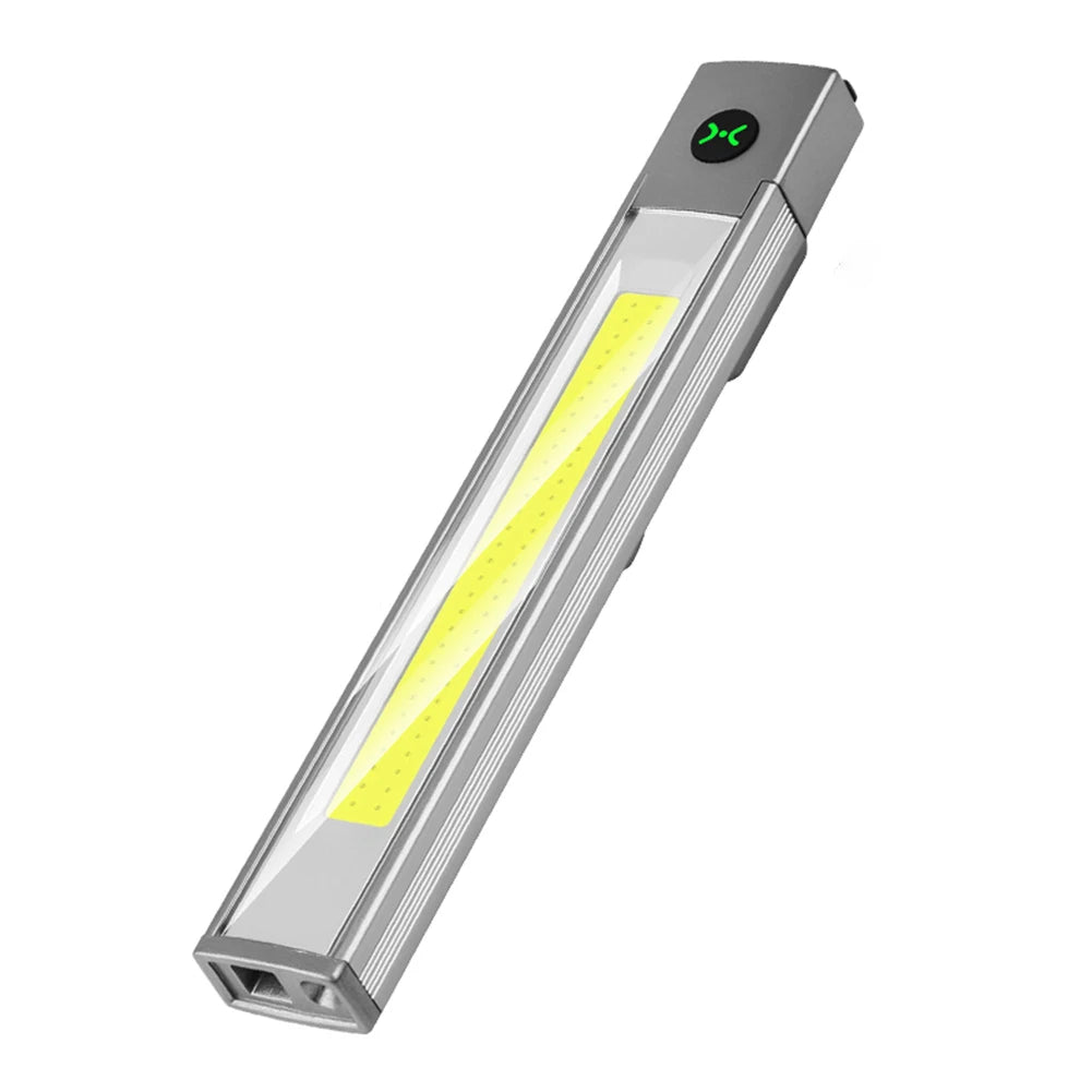 LED+COB Work Inspection Flashlight USB-C Rechargeable Pocket Penlight