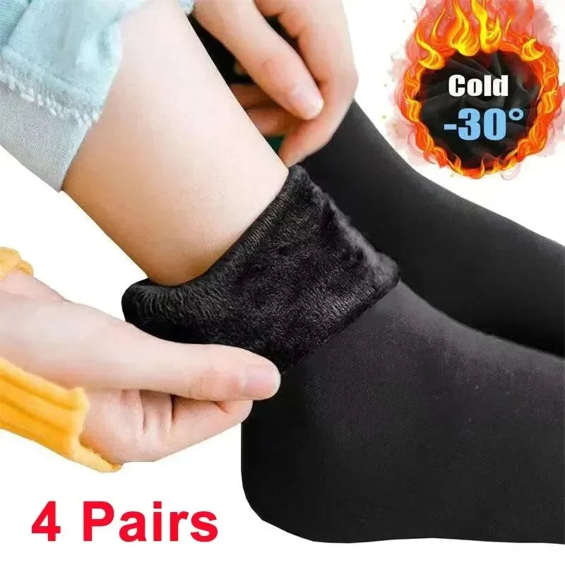 Women's Thermal Cashmere Wool Winter Socks – 4 Pairs