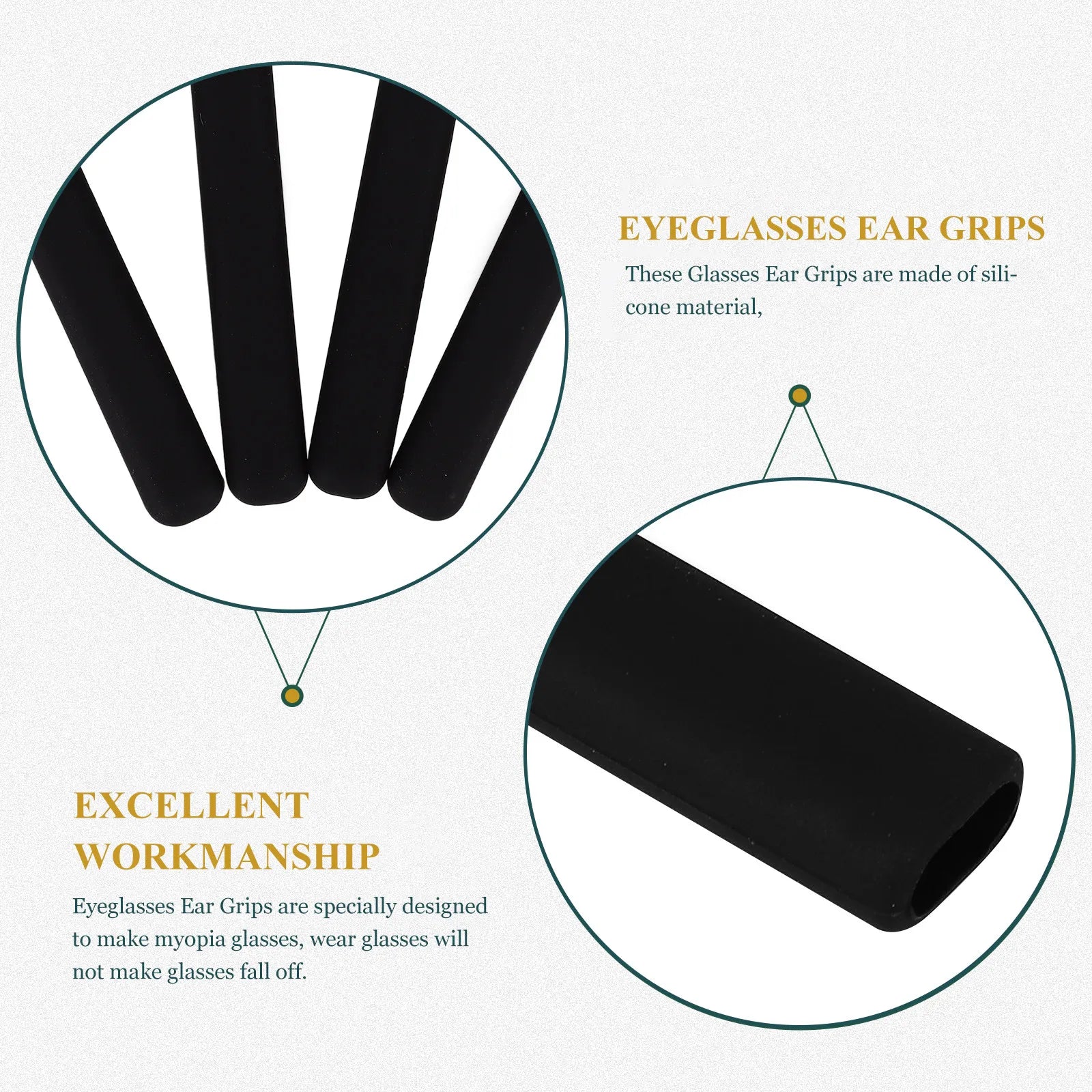 2Pairs Silicone Eyeglass Ear Grips Anti-skid Glasses Holders Swimming