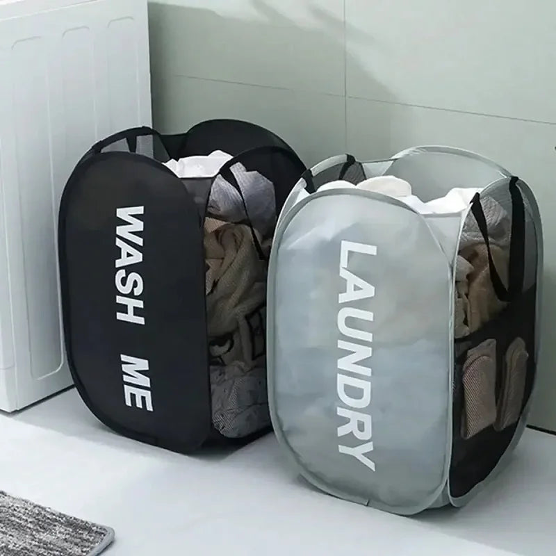 Mesh Laundry,Portable Pop Up Hamper Wide Opening,Dirty Clothes Storage box,Size 36x58cm,Dorm Travel Items Laundry Basket Zpaxo