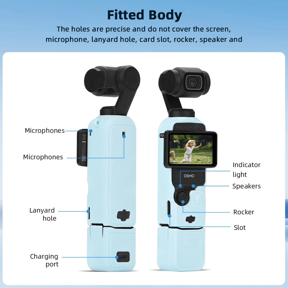 Pocket 3 Silicone Cover Macaron Color Protective Case Lens Protector Scratch-Resistant Sleeve Skin For DJI OSMO Pocket 3 Bumper Zpaxo