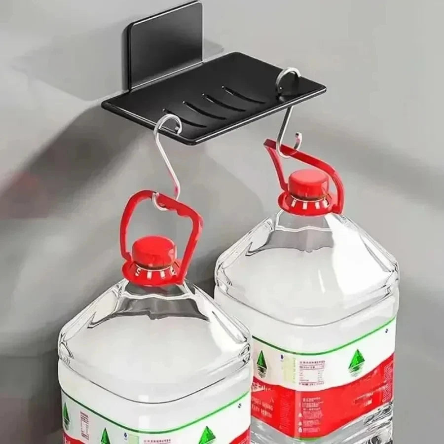 No-Drill Black Metal Soap Dish – Wall-Mounted & Drainage