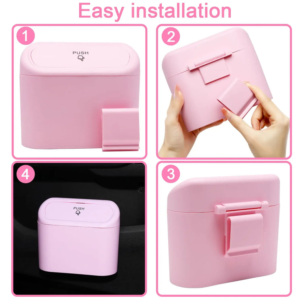 Car Trash Bin Mini Multifunctional Garbage Container That Hangs Back