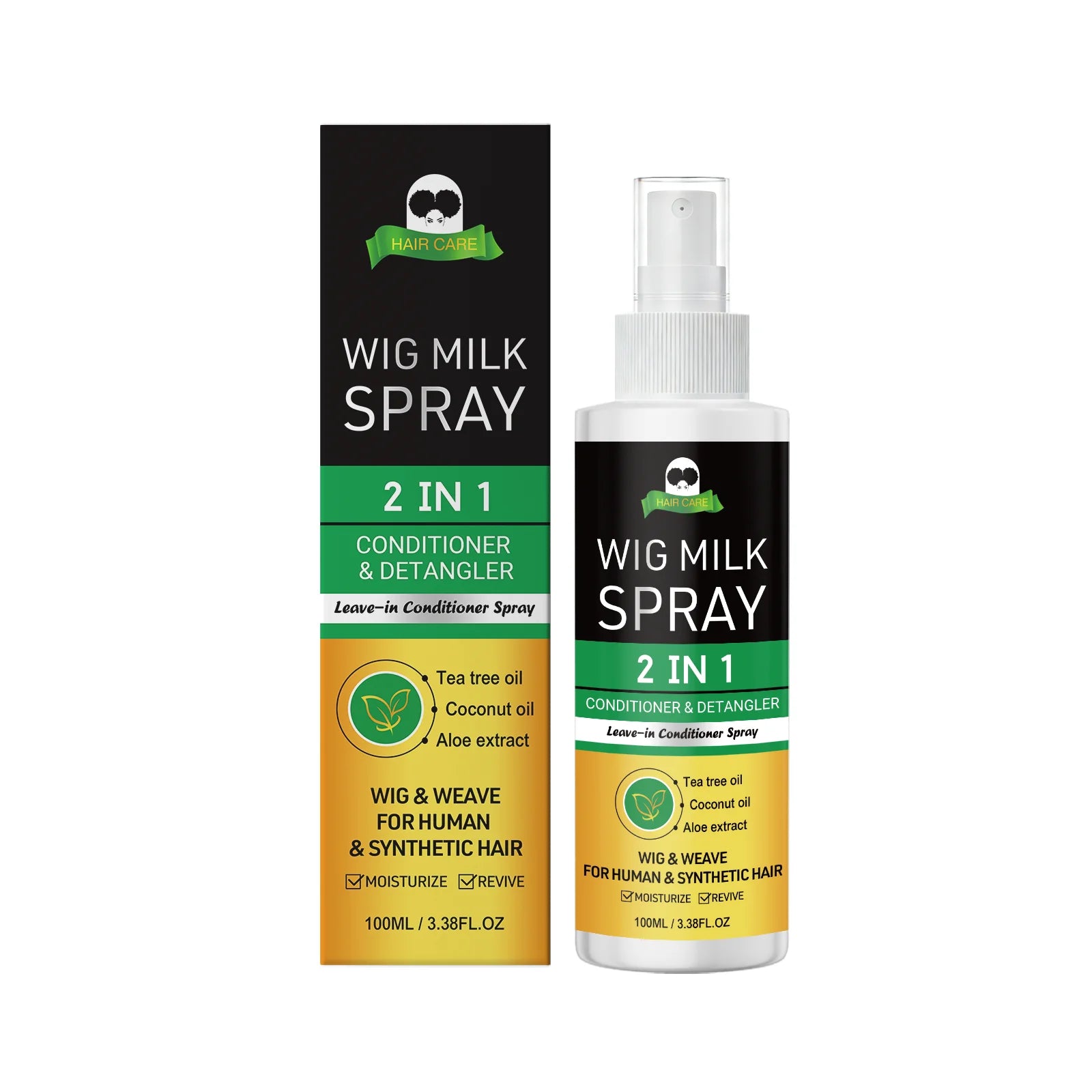 2-in-1 Wig Milk Spray Anti-Frizz Leave-In Conditioner 100ml Wig Conditioner Spray Zpaxo 100ml Boxed