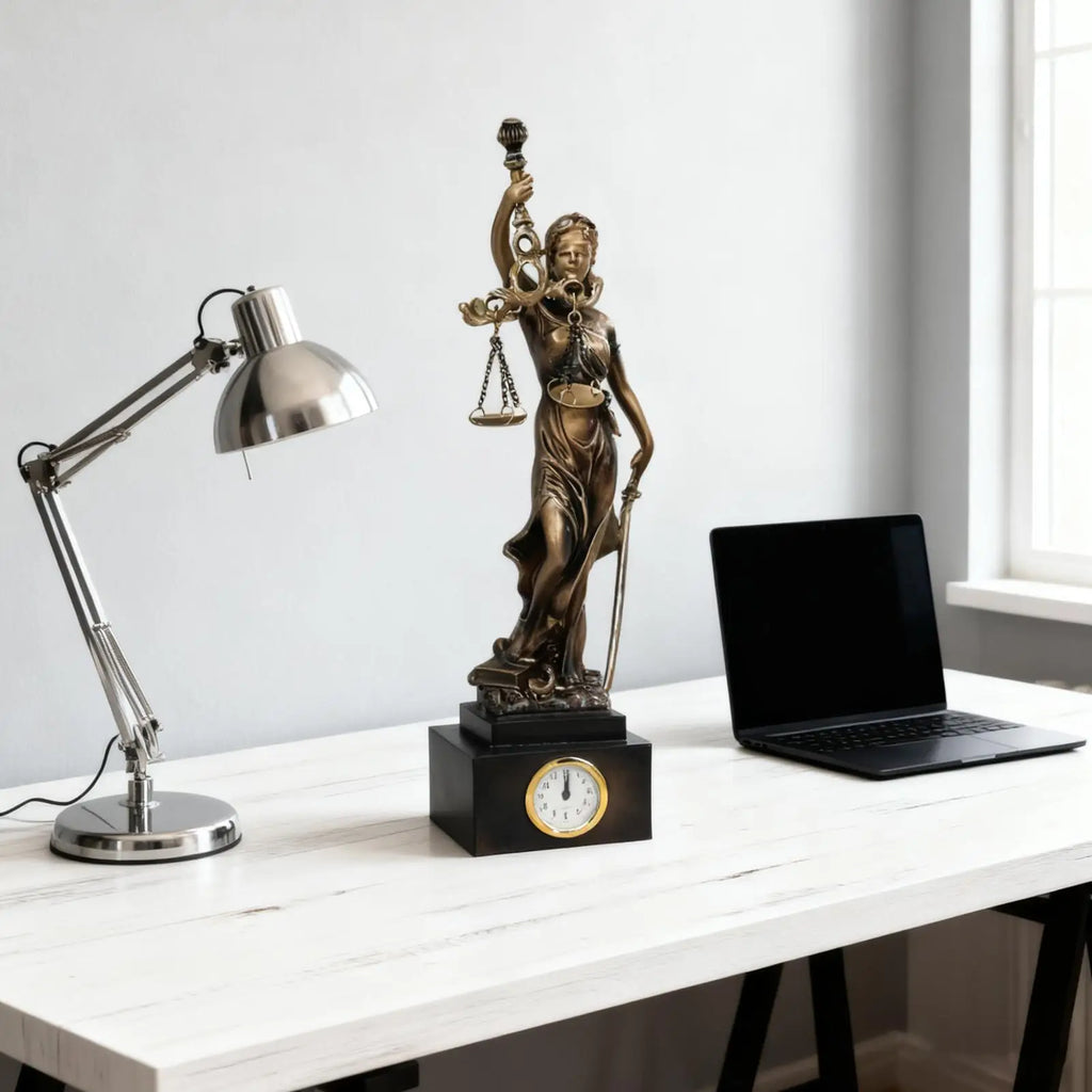 Lady Justice Statue Resin Figurine Ornament Clock Scale Sculpture