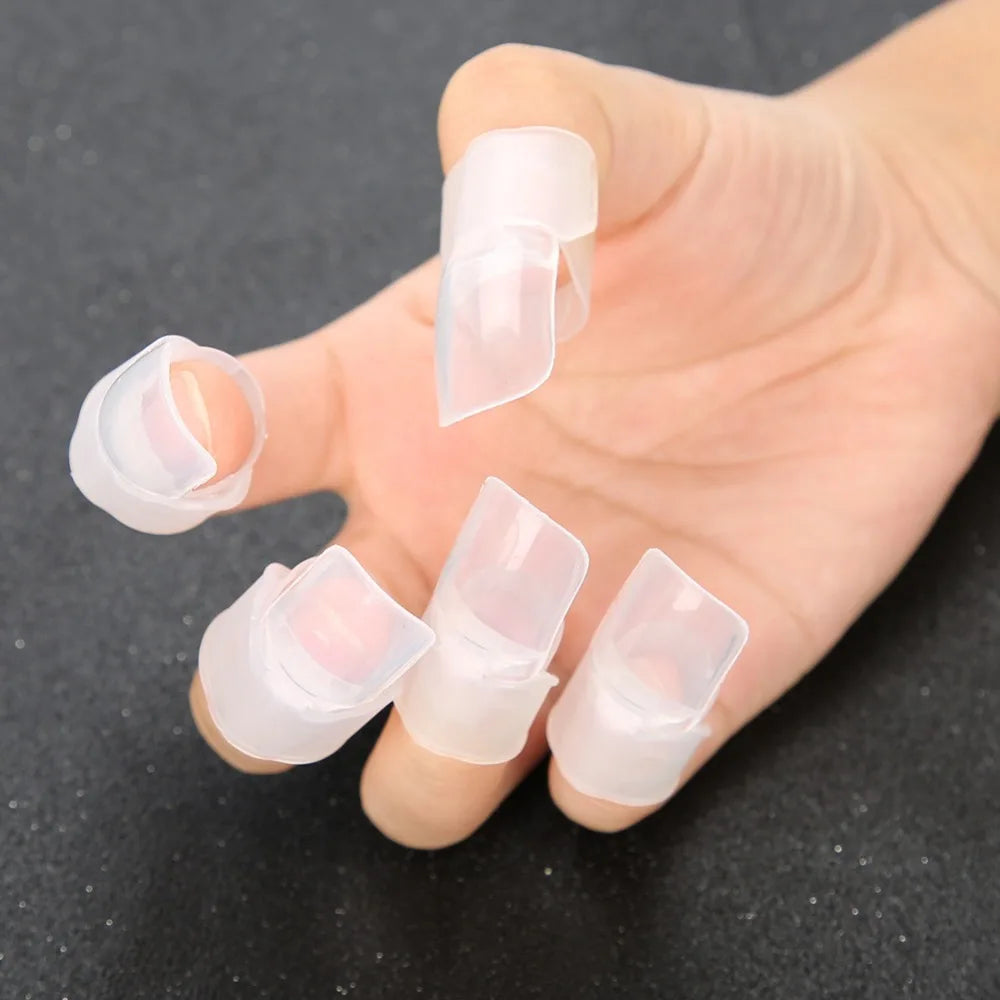Flexible Finger Nail Cover Soft Elastic Dustproof Art Shield Rubber Zpaxo