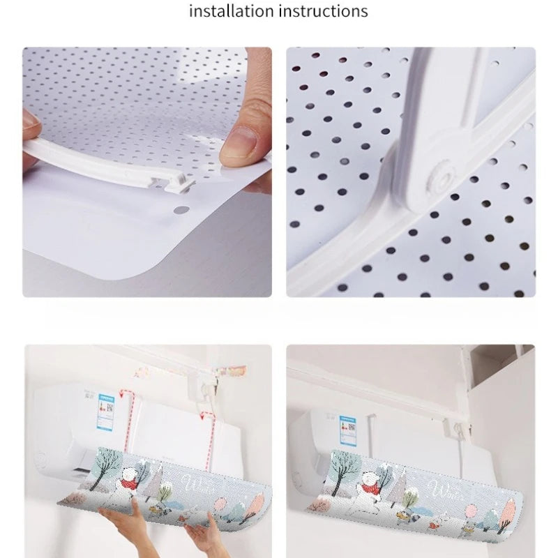 Air Conditioning Wind Shield Infant Anti Direct Blowing Scalable Zpaxo