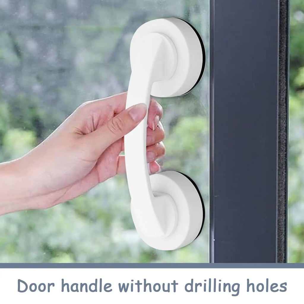 Suction Cup Shower Handle Glass Door No Drilling Grip Wand Push Pull