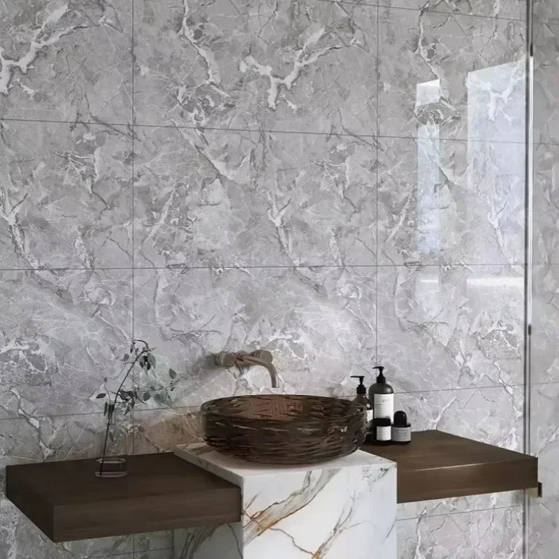 Aluminum Foil Bottom Imitation Tile Wall Stickers Kitchen Bathroom