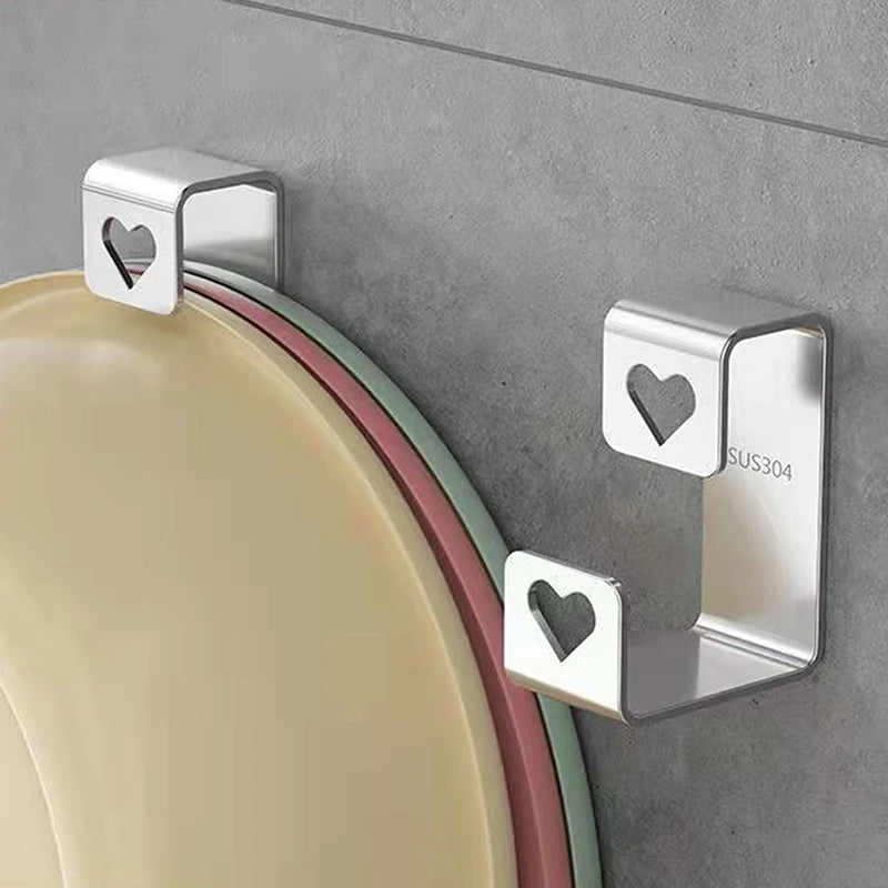 Punch-Free Adhesive Stainless Steel Wall Hook | Sink Hanger