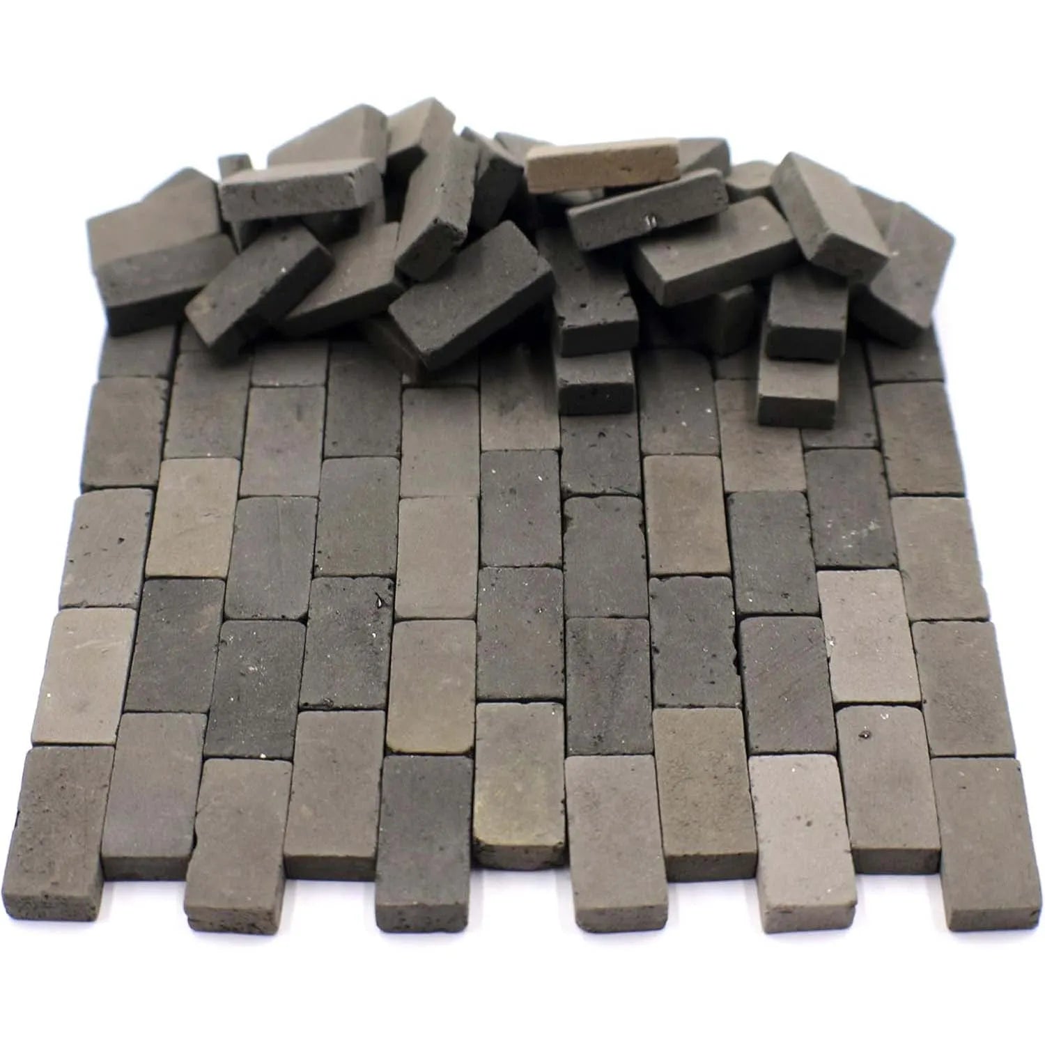 1:35 Miniature Bricks 120pcs – Gray & Orange Weathered DIY Miniature Model Bricks Zpaxo