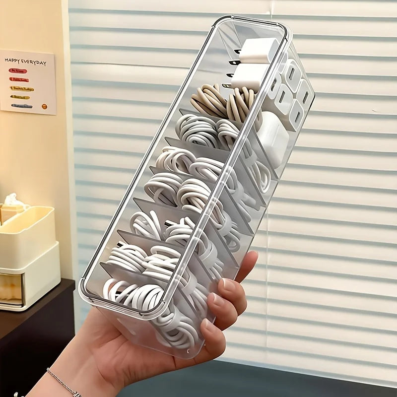 Desktop Cable Organizer Box Large Capacity Data Storage Dustproof