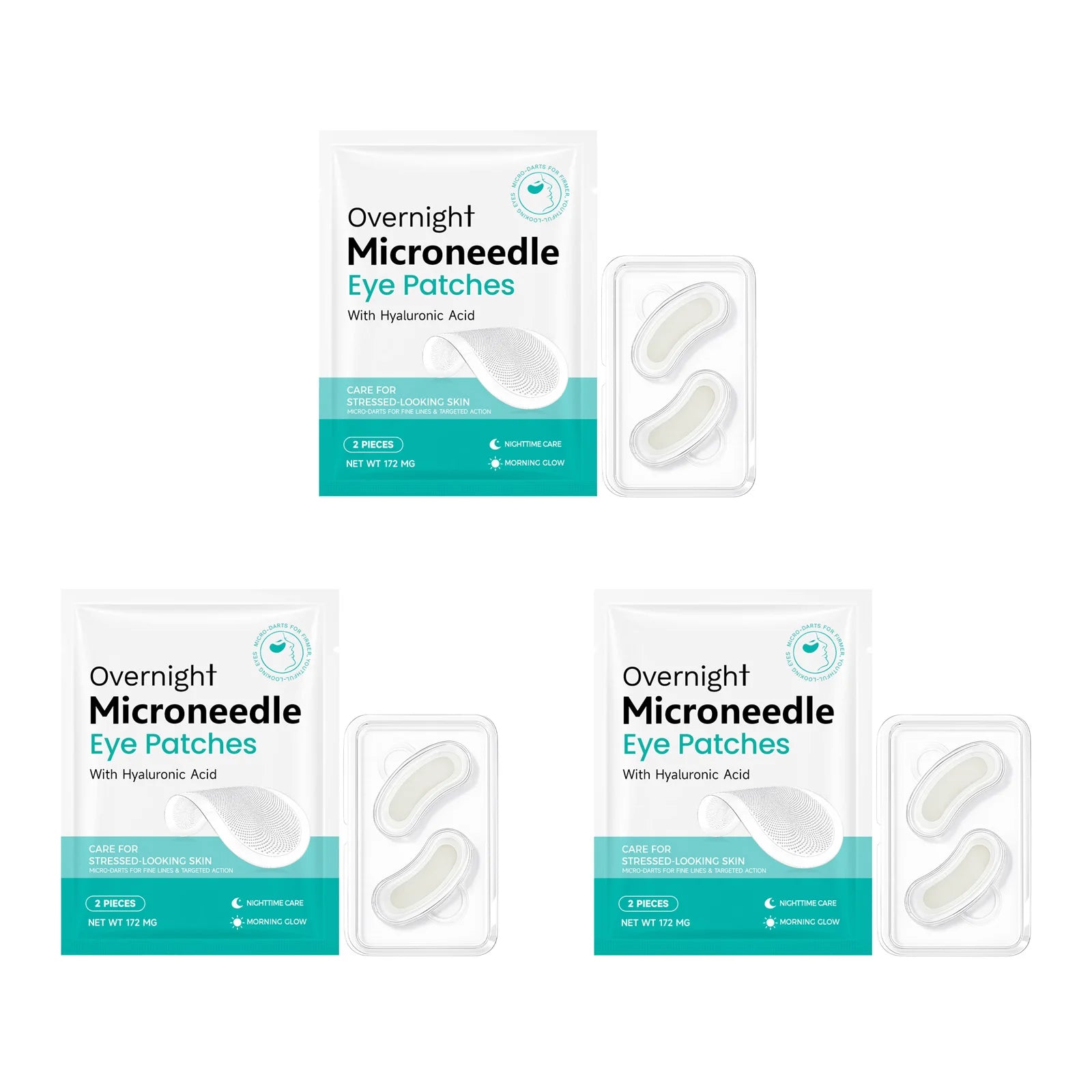 Hoygi Microneedle Eye Patches – Hyaluronic Acid Overnight Mask Eye Treatment Patch Zpaxo 6pcs