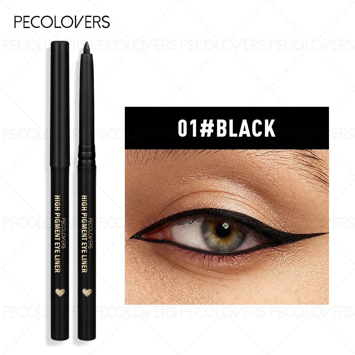 1PC Matte Black Green Waterproof Eyeliner Pencil Sweatproof Quick Dry Easy To Wear High Pigment Eye Liner Pen Eye Makeup Tool Zpaxo 01