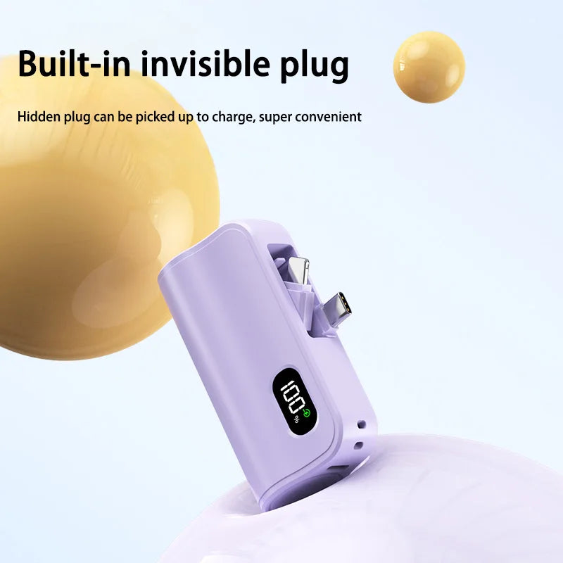 Mini Capsule 50000mAh High Capacity Power Bank Portable Wireless Fast Charging External Battery For iPhone Huawei Samsung Zpaxo