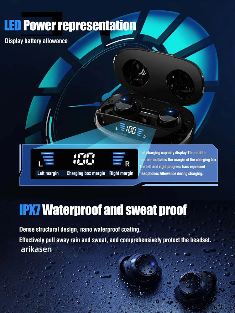 Wireless Earbuds 5 3 Headphones 48Hrs Music Bluetooth Earphones