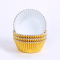 100Pcs Foil Cupcake Liners Metallic Muffin Paper Cases Baking Cups Gold Sliver Rose Gold Red Wedding Birthday Party Supplies Zpaxo Gold