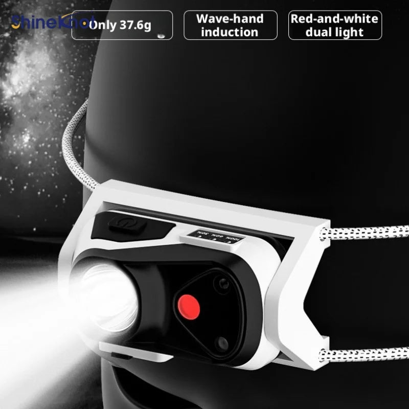 SHINEKNOT Rechargeable Induction Headlamp | 180° LED Headlight Rechargeable Headlamp Zpaxo