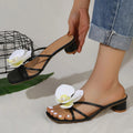 Women High Heels Sandals Fashion Casual Shoes Flowers Decoration Peep Toe Sandals Outdoor Party Dress High Heels Shoes Women Zpaxo black 35