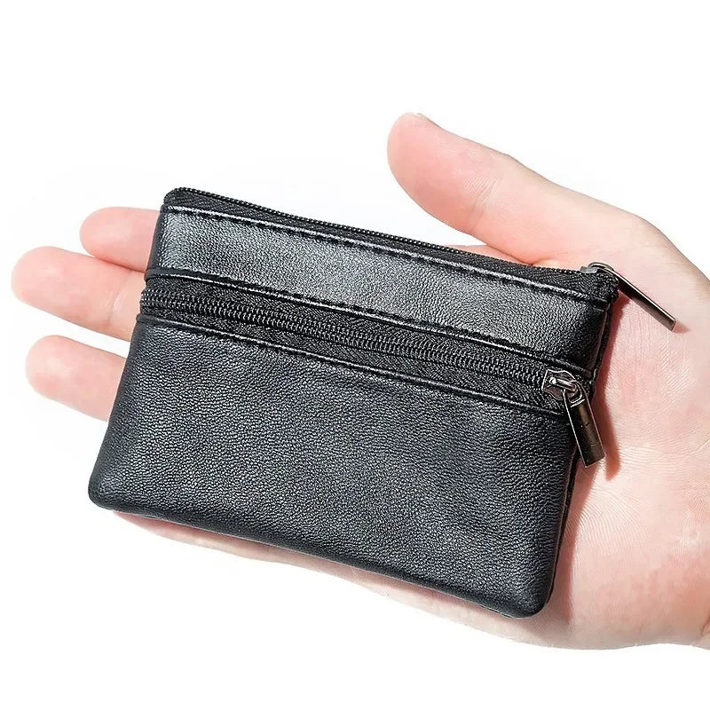 Mini Zipper Coin Purse – PU Leather Wallet & Key Holder
