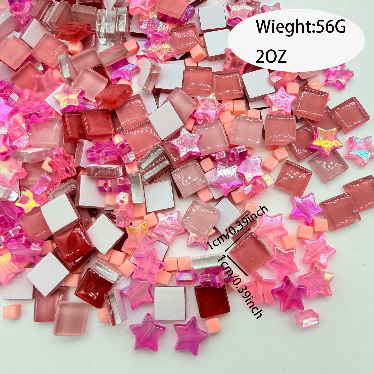 56G Glass Mosaic Tiles Colorful Square Mosaic Craft Materials DIY Mosaic Stones artJewelry Making, Home Decoration Zpaxo E